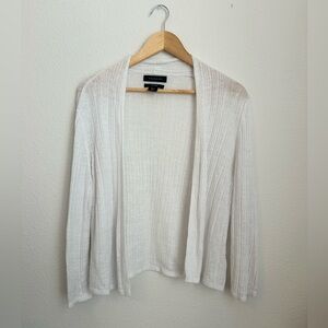 Tahari 100% Linen White Sweater - Large